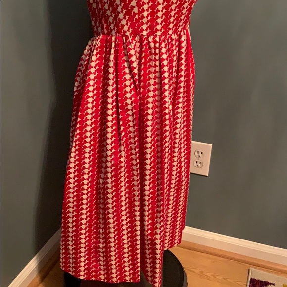 Vintage Albert Capraro Cherry Red & White Halter Dress 4 - Picture 2 of 7